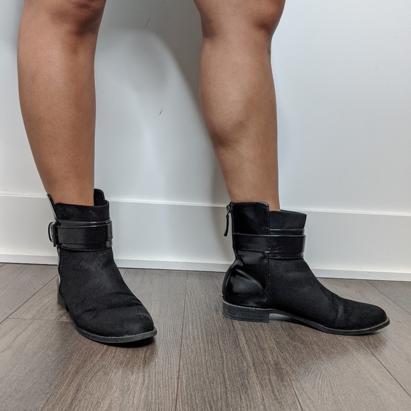 Black Suede Booties - Picture 1 of 2